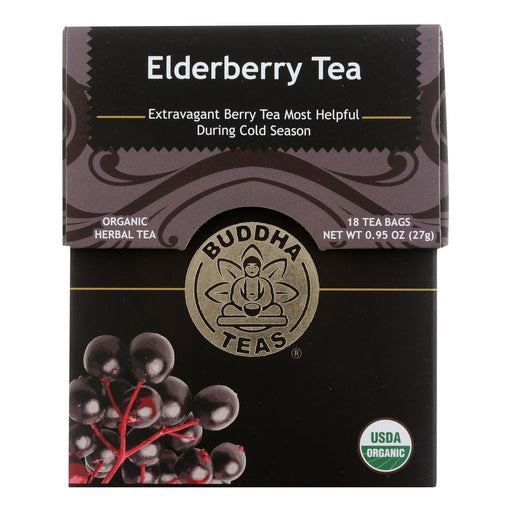 Buddha Teas - Organic Tea - Elderberry - Case Of 6 - 18 Count Biskets Pantry 