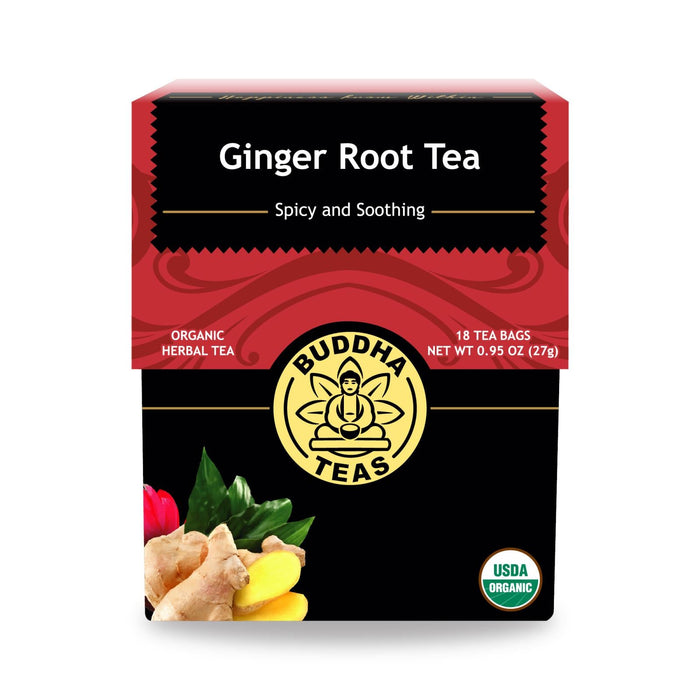 Buddha Teas - Organic Tea - Ginger Root - Case Of 6 - 18 Count Biskets Pantry 