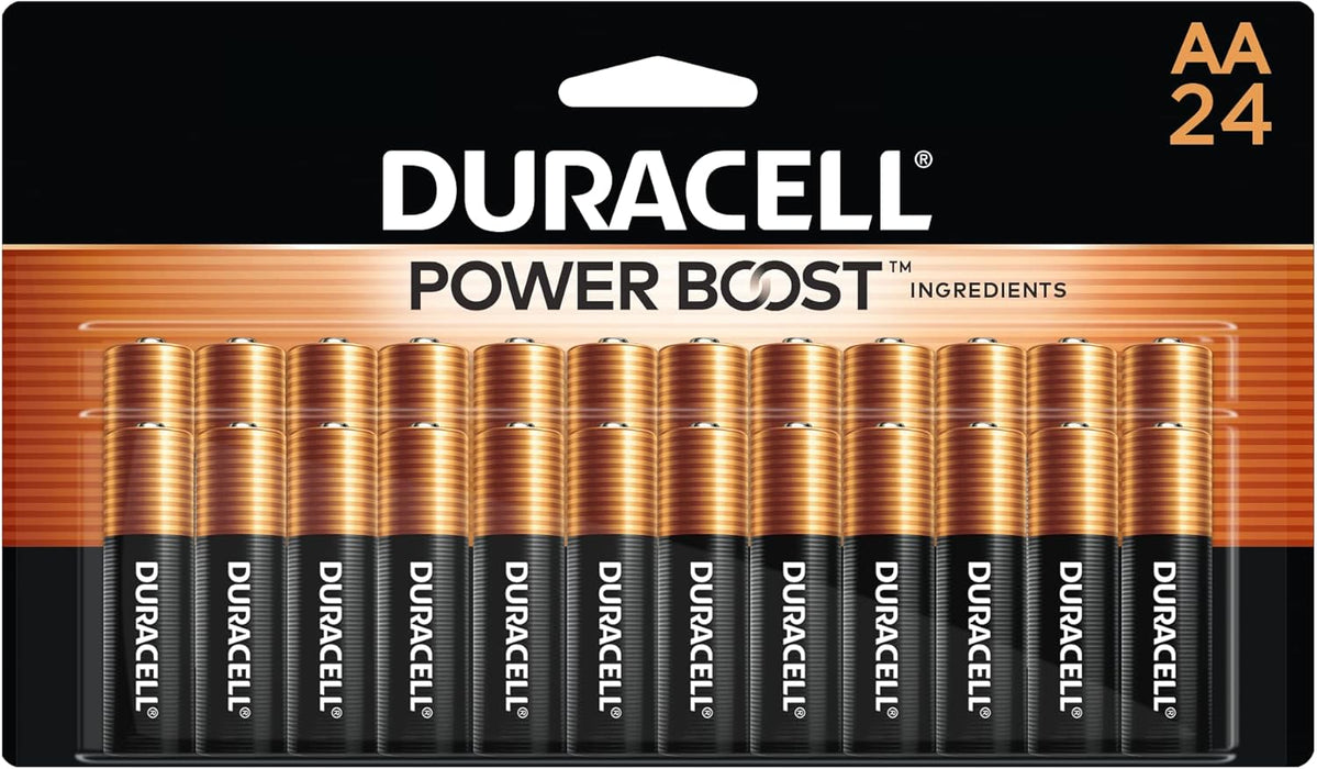 Coppertop AA Batteries with Power Boost Ingredients, 24 Count Pack Double a Battery with Long-Lasting Power, Alkaline AA Battery for Household and Office Devices