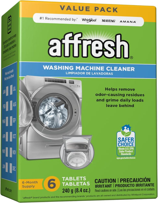 Washing Machine Cleaner, Helps Power Away Odor Causing Bacteria & Grime Deep inside Pump, Valve & Hoses, 6 Time Release Tablets, 6 Month Supply