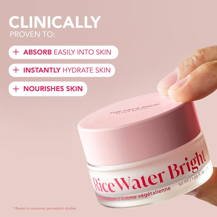 Rice Water Bright Travel Kit, Korean Skin Care Set with Ceramide, Gift Set - Gentle Face Wash & Vegan Skin Care (Serum, Cream, Eye Cream), Hydrating for Dry Skin, Daily Face Moisturizer