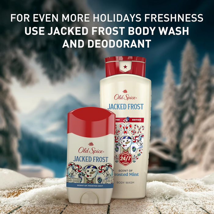 Body Wash for Men, Holidudes Holiday Edition, 24/7 Holiday Freshness, Lasting Scent and Rich Lather, Stocking Stuffer, Jacked Frost Frosted Mint Scent, 16 Oz