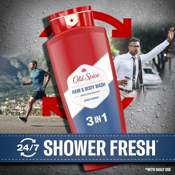 Refreshing 2-In-1 Hair & Body Wash Conditioner for Men, High Endurance, 3X Defense, 24/7 Shower Fresh with Lasting Scent, Scented, 24 Oz