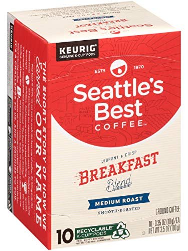 Seattle’s Best Coffee K-Cup Pods, Breakfast Blend, Medium Roast Smooth-Roasted Ground Coffee, 10 CT K- Cups/Box (Pack of 1 Box)