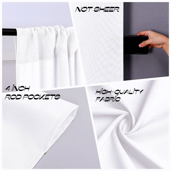 Joydeco White Backdrop Curtains