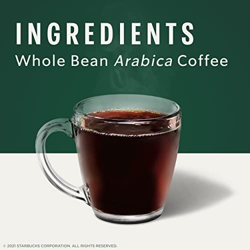 Starbucks Whole Bean Coffee, Medium Roast Coffee, Pike Place Roast, 100% Arabica, 6 bags (12 oz each)