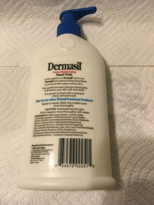 Dermasil Extra Moisturizing Hand Wash, enriched with moisturizing Dermasil formula, 8 Fl Oz