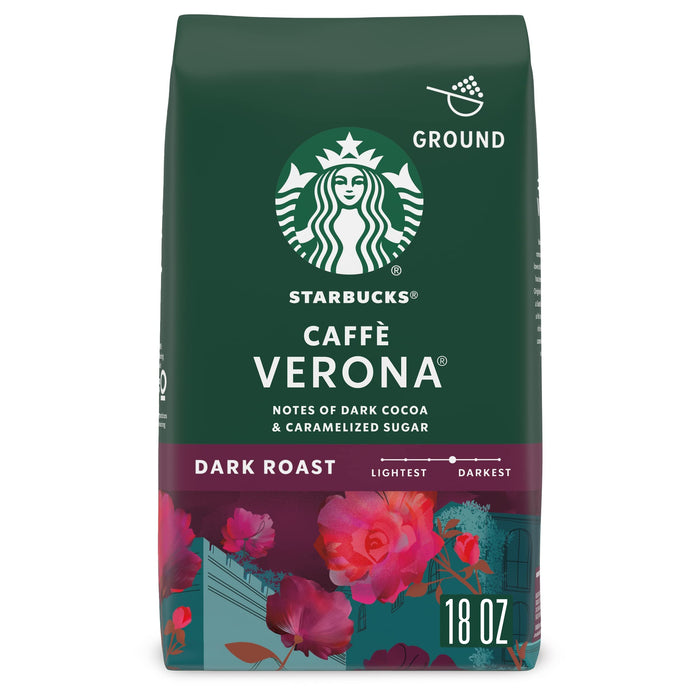 Starbucks Ground Coffee, Dark Roast Coffee, Caffè Verona, 100% Arabica, 1 bag (18 oz)