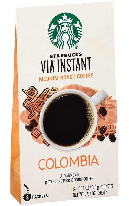 Starbucks VIA Instant Coffee, Colombia, 8 CT