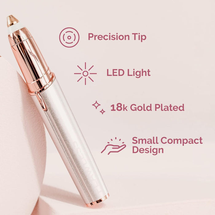 Finishing Touch Flawless Brows Eyebrow Hair Remover for Women, Electric Eyebrow Razor for Women with LED Light for Instant and Painless Hair Removal