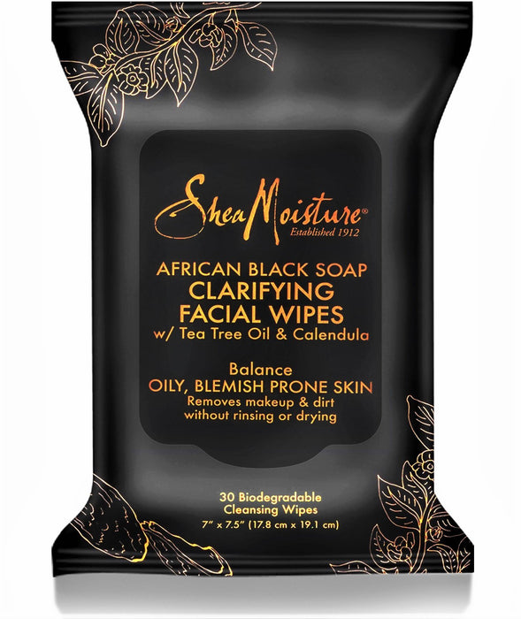 SheaMoisture African Black Soap Cleansing Facial Wipes (2 Pack)