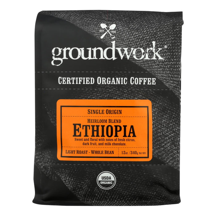 Groundwork - Coffee Organic Ethiopian Hrlm - Case Of 6-12 Oz