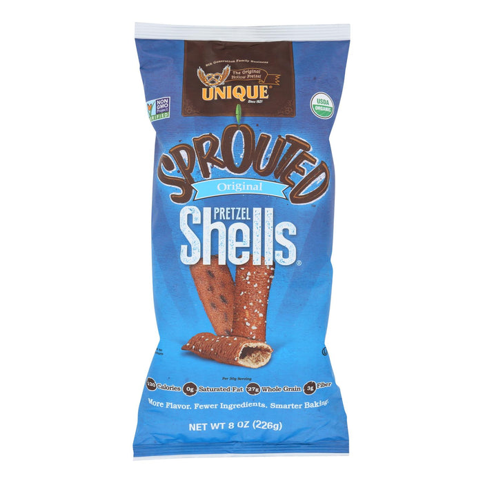 Unique Pretzels - Sprouted Shells - Original Sea Salt - Case Of 12 - 8 Oz.