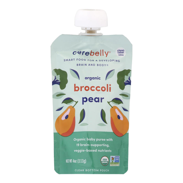 Cerebelly - Puree Broccoli Pear - Case Of 6-4 Oz