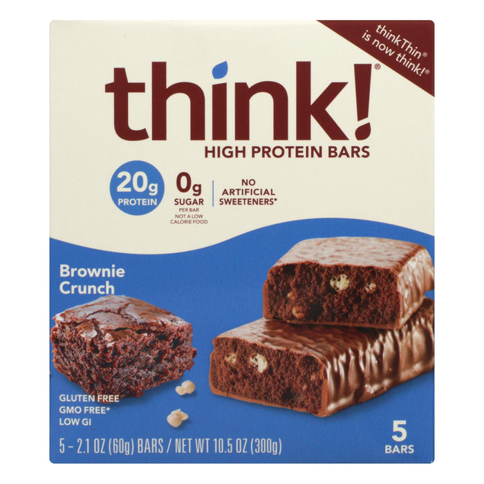 Think! Thin Brownie Crunch High Protein Bars - Case Of 6 - 5/2.1 Oz