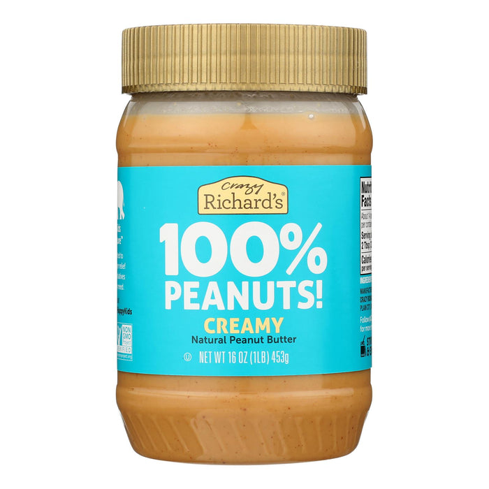 Crazy Richards Natural Creamy Peanut Butter - Case Of 12 - 16 Oz.