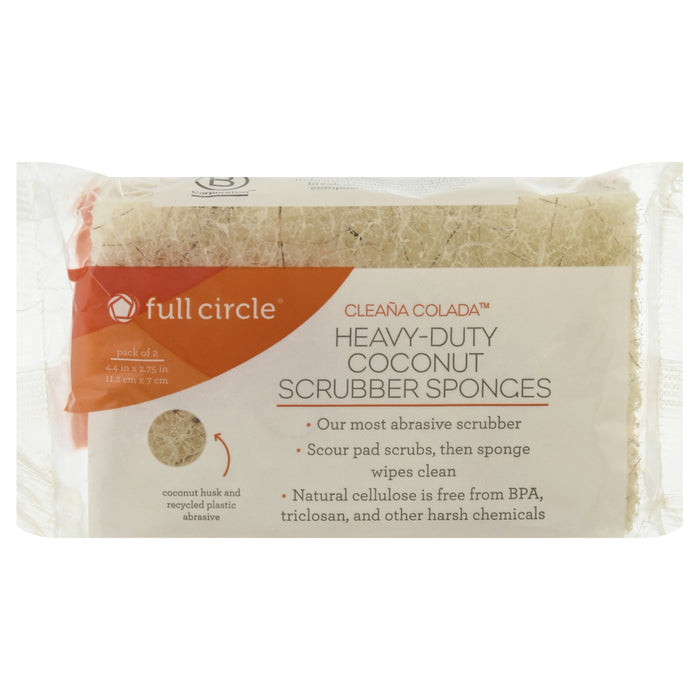 Full Circle Home - Coconut Scrubber Sponge 2pk - 1 Each-ct