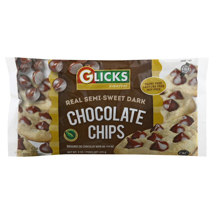 Glick's Glicks Finest, Semi - Sweet Chocolate Chips - Case Of 24 - 9 Oz