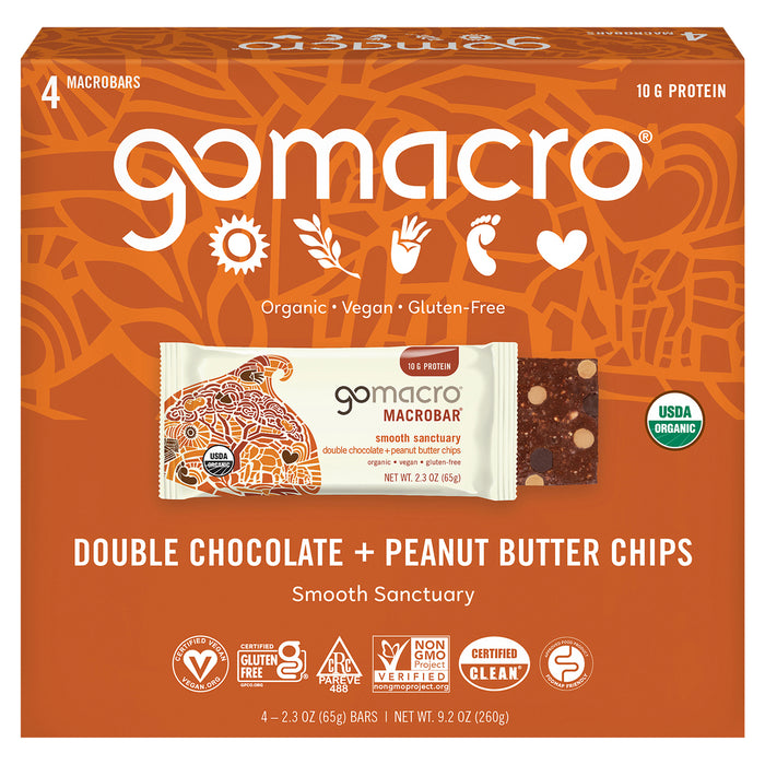 Gomacro - Bar Double Chocolate Peanut Butter - Case Of 7-4/2.3 Oz