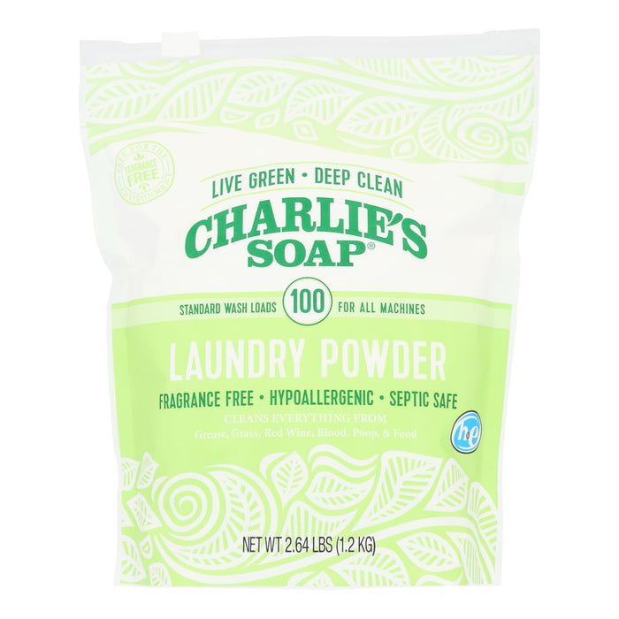 Charlies Soap Laundry Detergent - 100 Loads - Powder - 2.64 Lb - Case Of 6