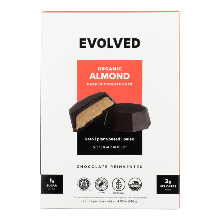 Evolved - Keto Cups Almond 7pk - Case Of 6-4.93 Oz