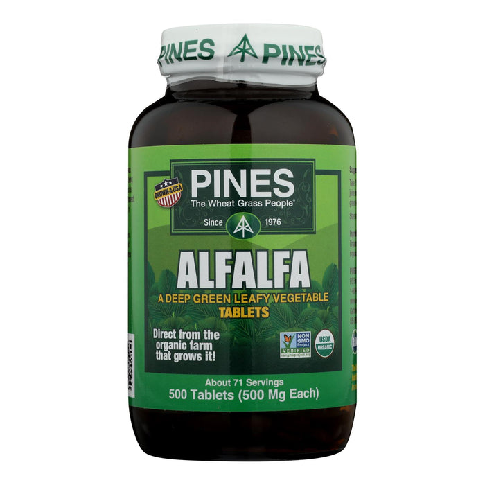 Pines International Alfalfa - Organic - Tablets - 500 Tablets