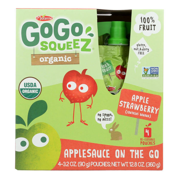 Gogo Squeeze Applesauce - Apple Strawberry - Case Of 12 - 3.2 Oz.