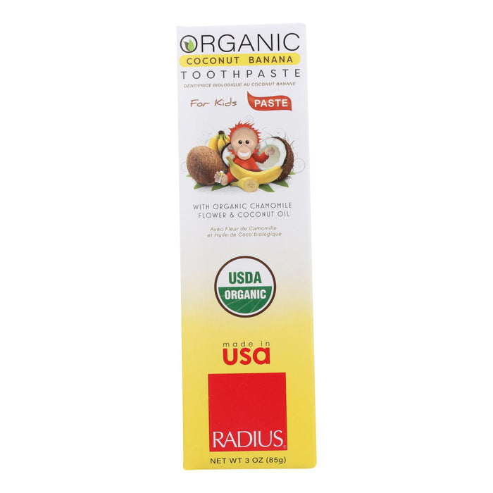 Radius Coconut Banana With Organic Chamomile Flower & Coconut Oil Toothpaste  - 1 Each - 3 Oz