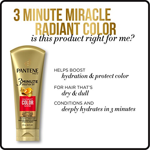 Pantene Radiant Color Shine 3 Minute Miracle Daily Conditioner, 8.0 fl oz (Packaging May Vary)