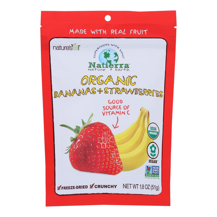 Natierra Freeze Dried - Bananas And Strawberries - Case Of 12 - 1.8 Oz.