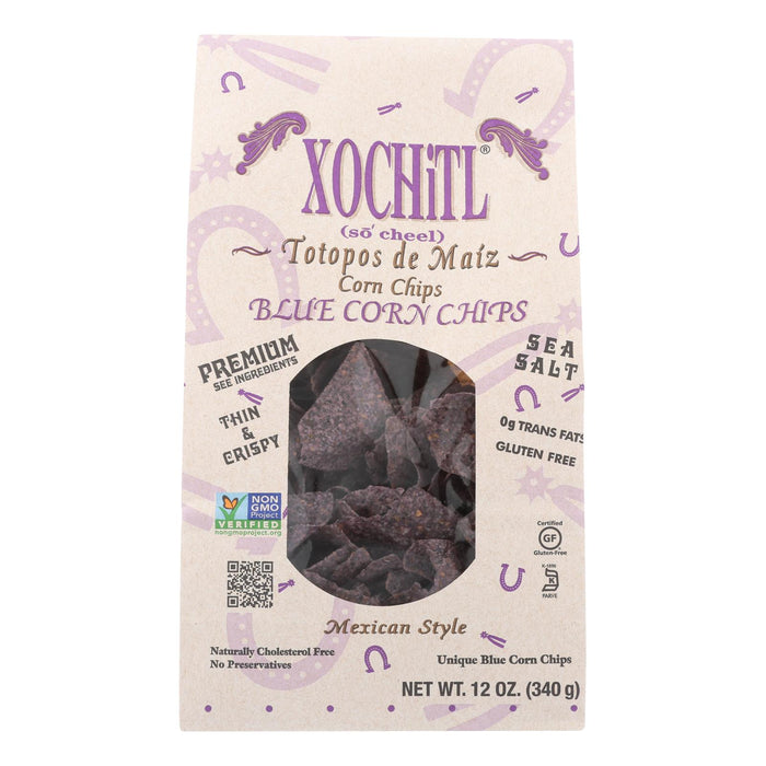 Xochitl Blue Corn Chips  - Case Of 10 - 12 Oz