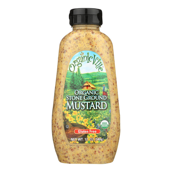 Organic Ville Organic Mustard - Stone Ground - Case Of 12 - 12 Oz.