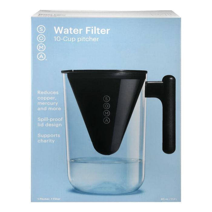 Soma - Water Pitchr Filt 10c Black - Case Of 2 - 80 Oz