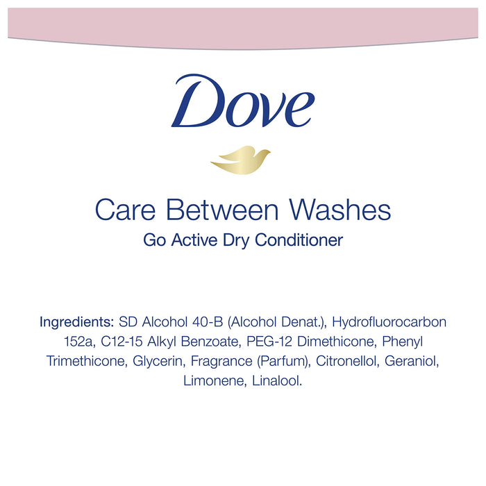 Dove Care Between Washes Dry Conditioner For Soft Nourished Hair Go Active Soften & Smooths 5.4 oz