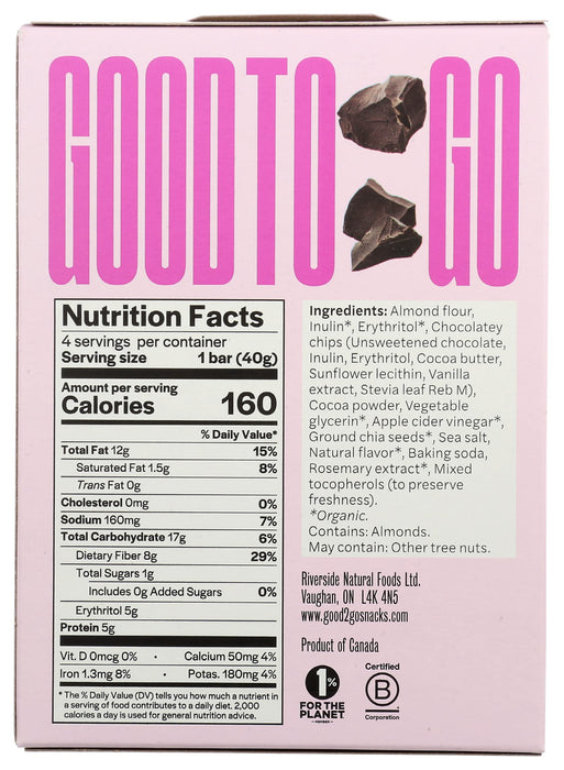 GOODTO GO Double Chocolate Soft Baked Bars 4 Count, 5.64 OZ