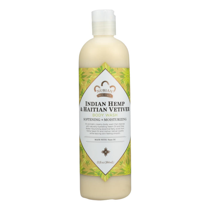 Nubian Heritage Body Wash Indian Hemp And Haitian Vetiver - 13 Fl Oz