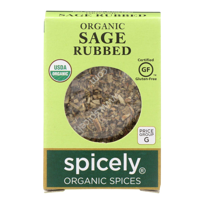 Spicely Organics - Organic Sage - Rubbed - Case Of 6 - 0.1 Oz.