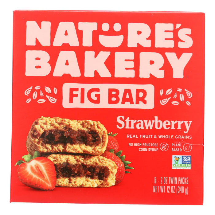 Nature's Bakery Stone Ground Whole Wheat Fig Bar - Strawberry - Case Of 6 - 2 Oz.